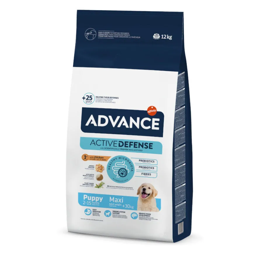 Advance Active Defense Maxi Puppy Pollo y Arroz pienso para perros