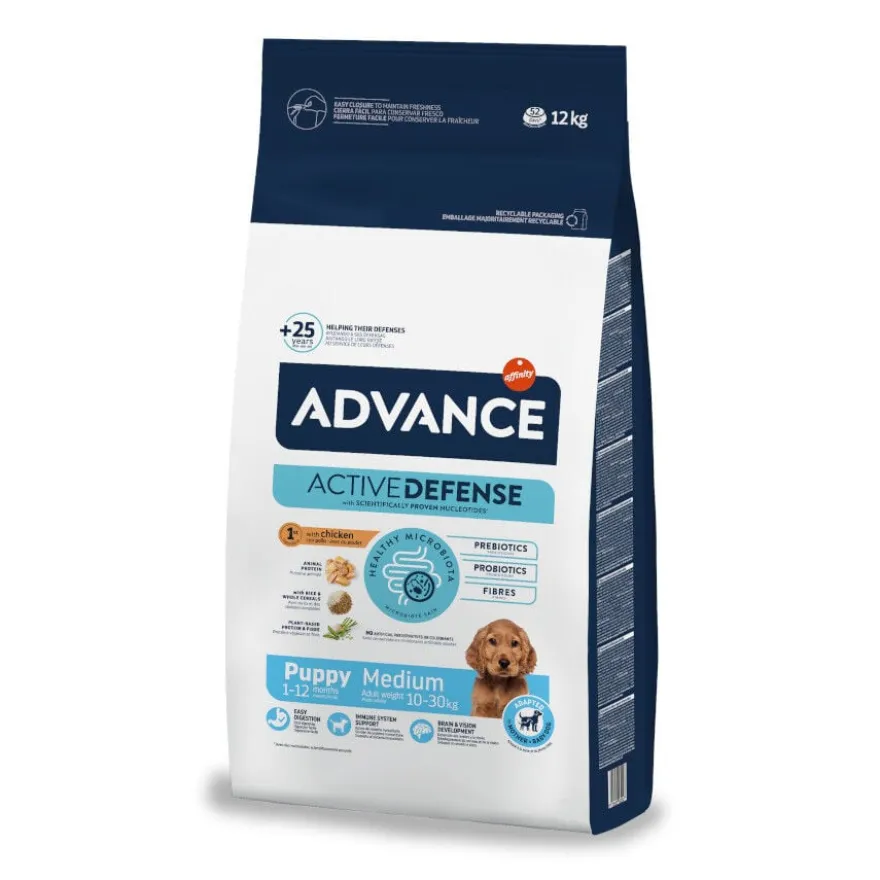 Advance Active Defense Medium Puppy Pollo y Arroz pienso para perros