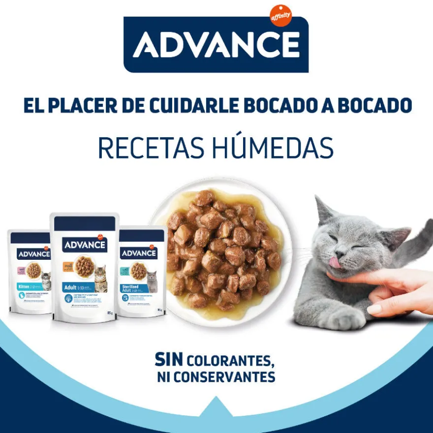 Advance Adult Bocaditos con Pollo en salsa sobre para gatos