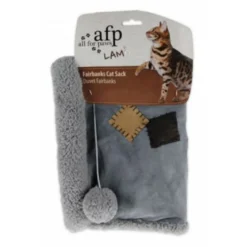 All For Paws Bolsa de cama para gatos borreguito gris y beige