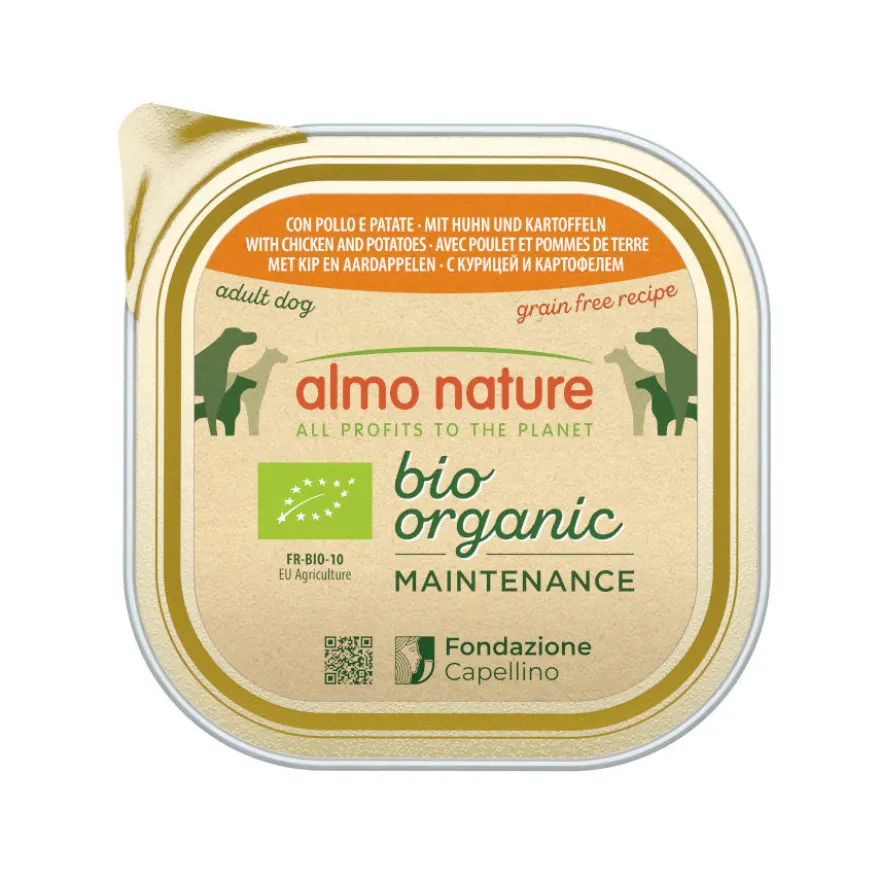 Almo Nature Bio Organic Maintenance Grain Free Pollo con Patatas tarrina para perros