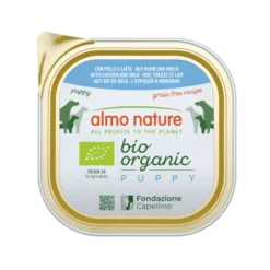 Almo Nature Bio Organic Puppy Grain Free Pollo con Leche tarrina para perros