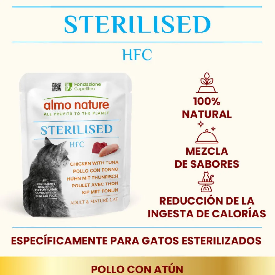 Almo Nature HFC Sterilised de Pollo y Atún en Sobre para gatos