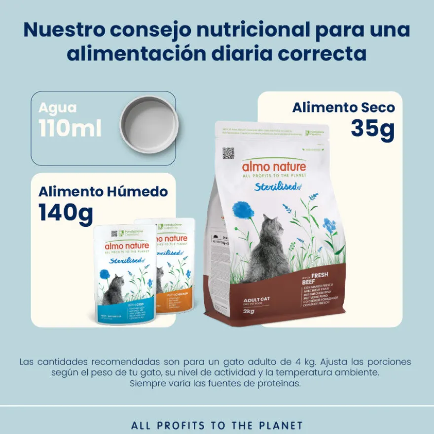 Almo Nature Sterilised de Ternera pienso para gatos