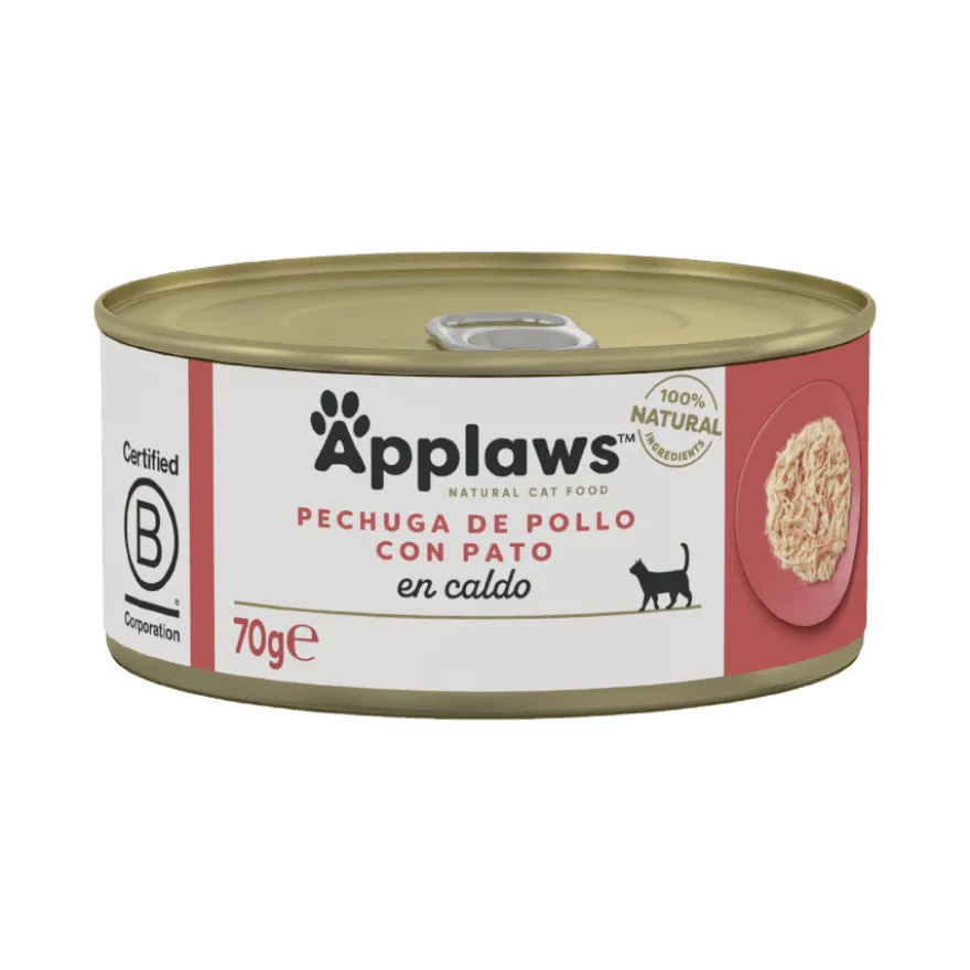 Applaws Pollo y Pato en caldo lata para gatos