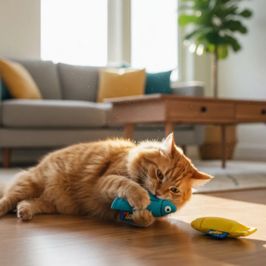 BAM! Peluche peces con catnip Azul y Amarillo para gatos