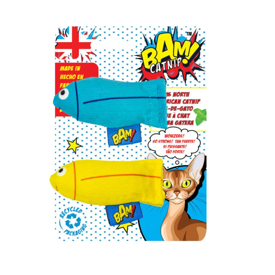 BAM! Peluche peces con catnip Azul y Amarillo para gatos