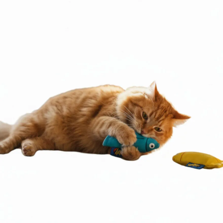 BAM! Peluche peces con catnip Azul y Amarillo para gatos