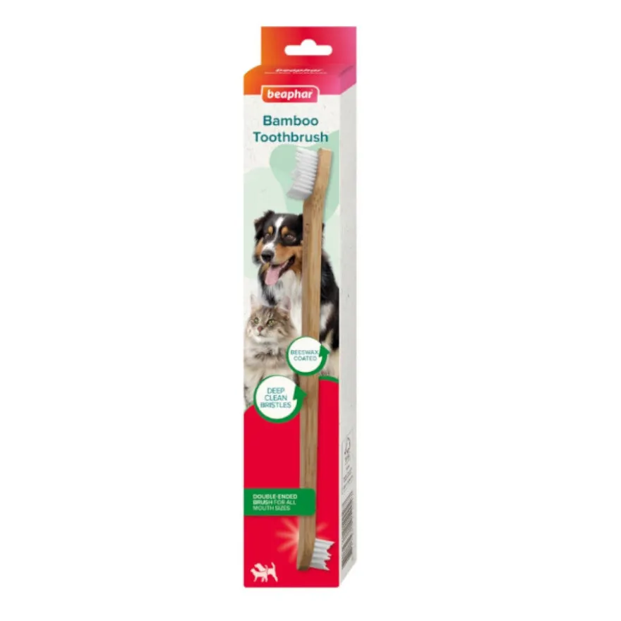 Beaphar Cepillo Dental de Bambú para Perros y Gatos