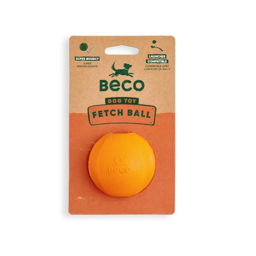BECO Pelota Portagolosinas de Goma Naranja para perros