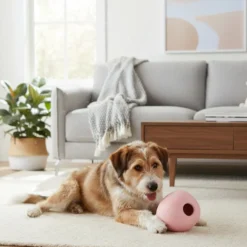 BECO Pelota Portagolosinas de Goma Rosa para perros