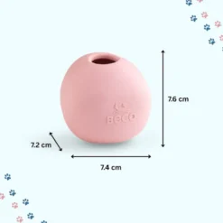 BECO Pelota Portagolosinas de Goma Rosa para perros