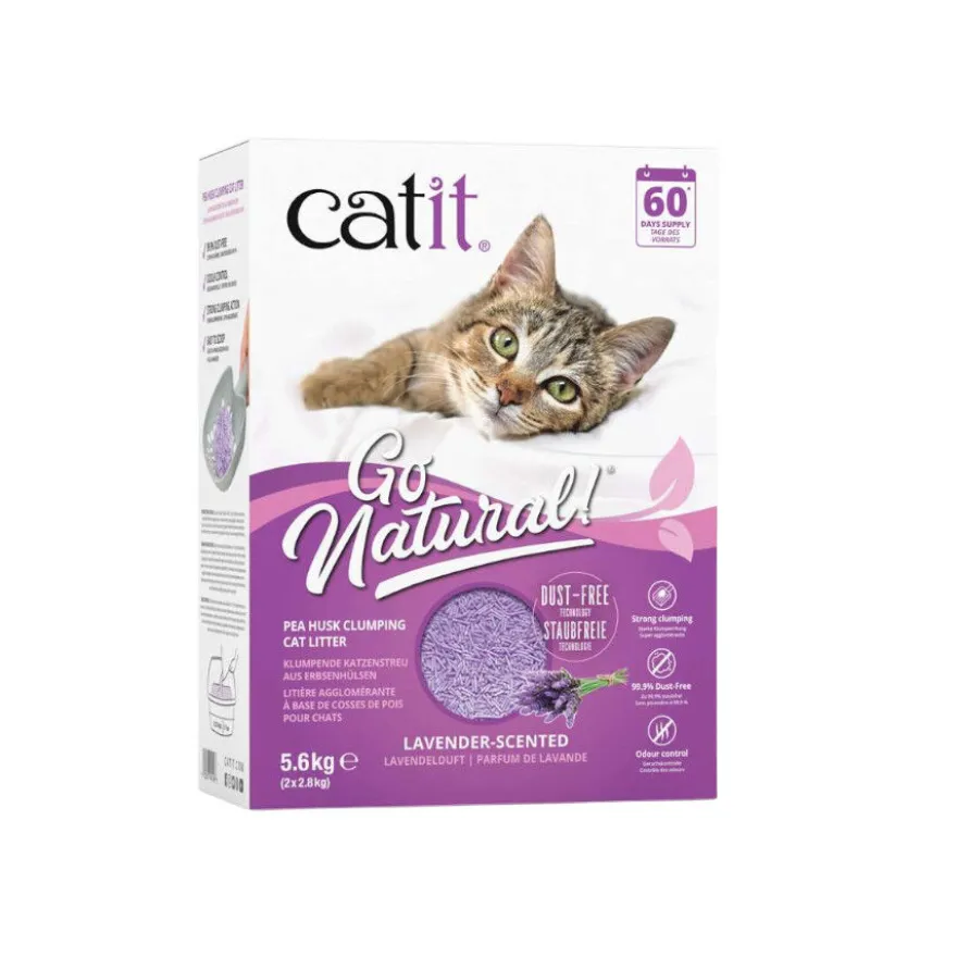 Catit Go Natura! Arena Cáscara Guisante Lavanda para gatos