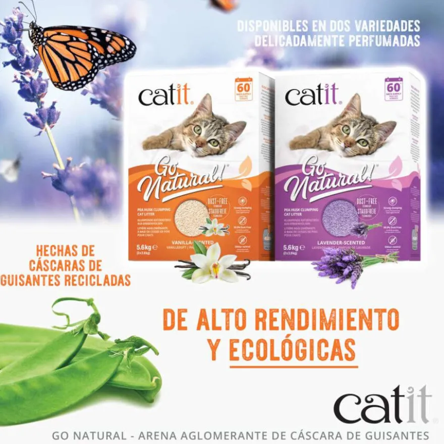 Catit Go Natura! Arena Cáscara Guisante Lavanda para gatos