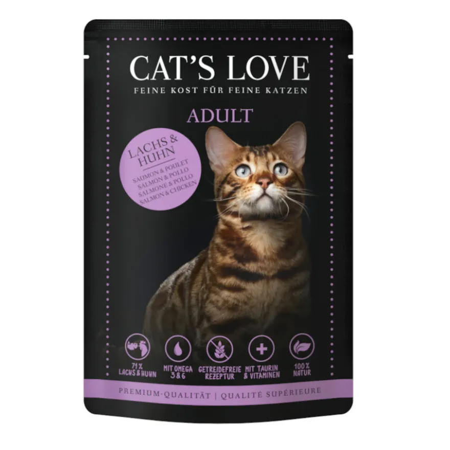 Cat's Love Adult Salmón y Pollo en Gelatina sobre para gatos
