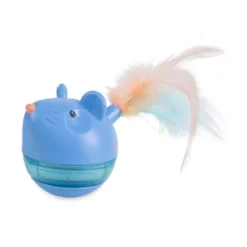 Catstages Hunt n'Swat Treat Trumbler Ratón Interactivo con Plumas para gatos