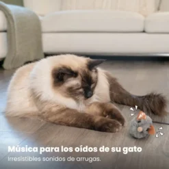 Catstages Squeaky Squeaky Gris Ratón de Juguete con Catnip para gatos