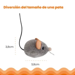 Catstages Squeaky Squeaky Gris Ratón de Juguete con Catnip para gatos