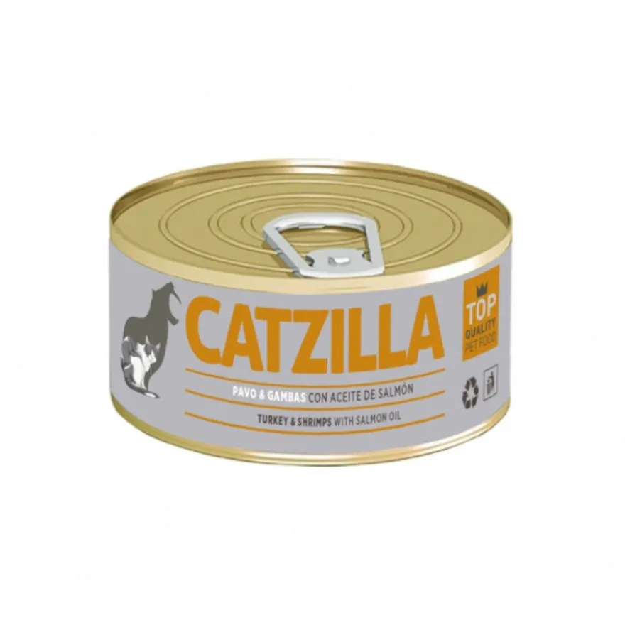 Catzilla pavo y gambas lata para gatos