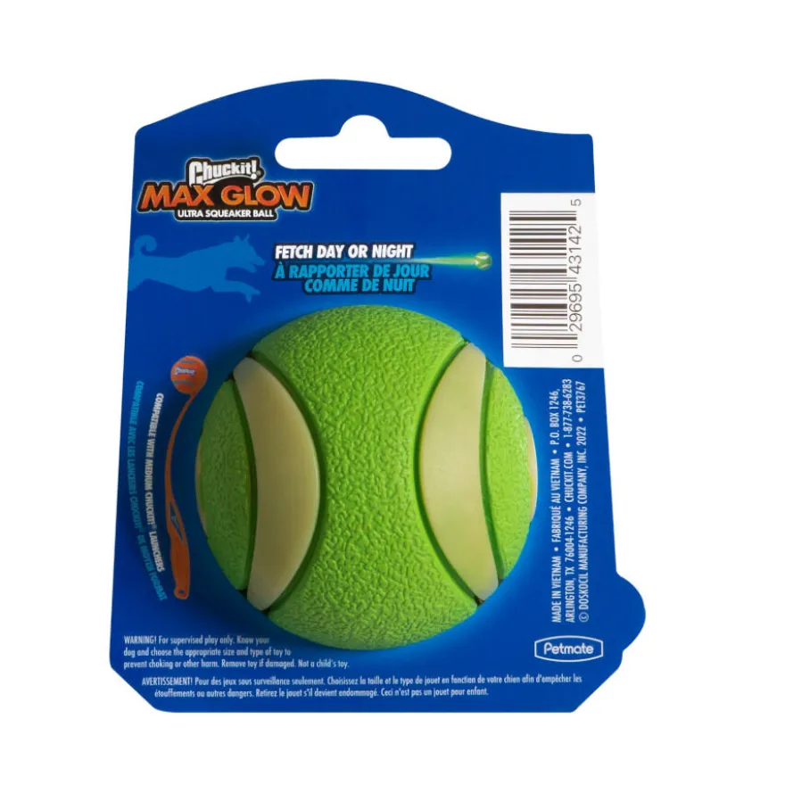 Chuckit! Max Glow Ultra Squeaker Pelota con Brillo para perros