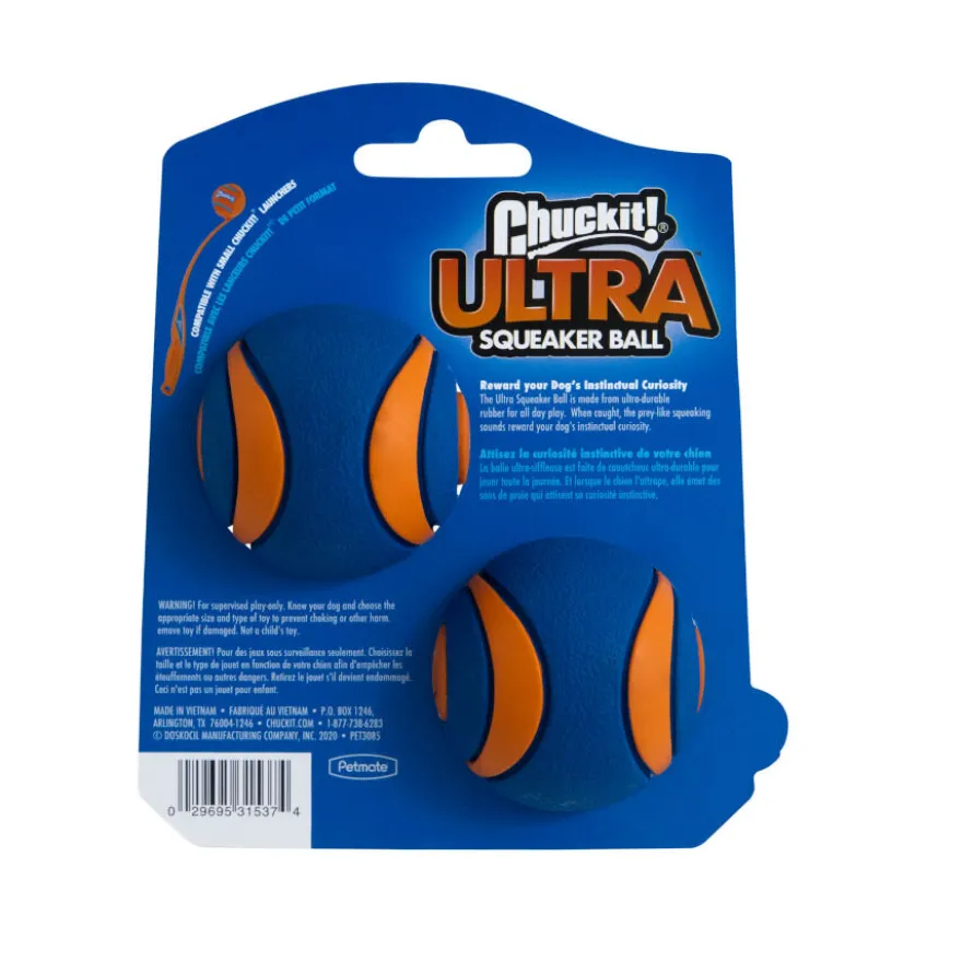 Chuckit! Ultra Squeaker Pelota con Sonido y Rebote para perros – Pack 2