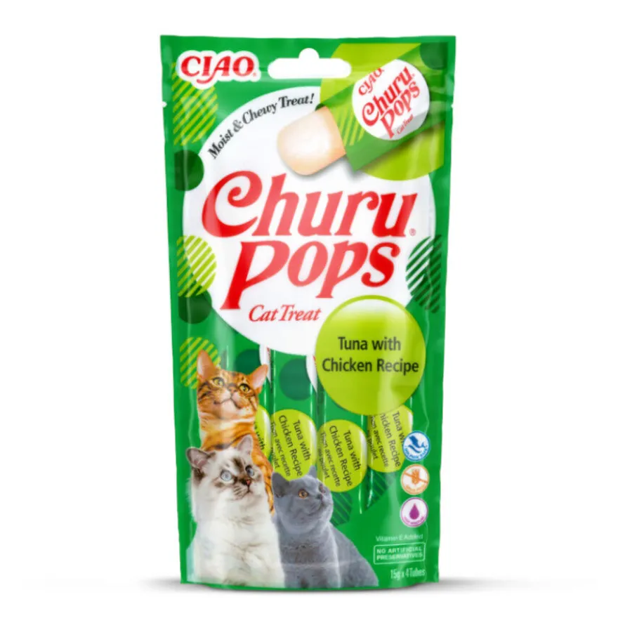 Churu Palitos Pops de Atún y Pollo para gatos