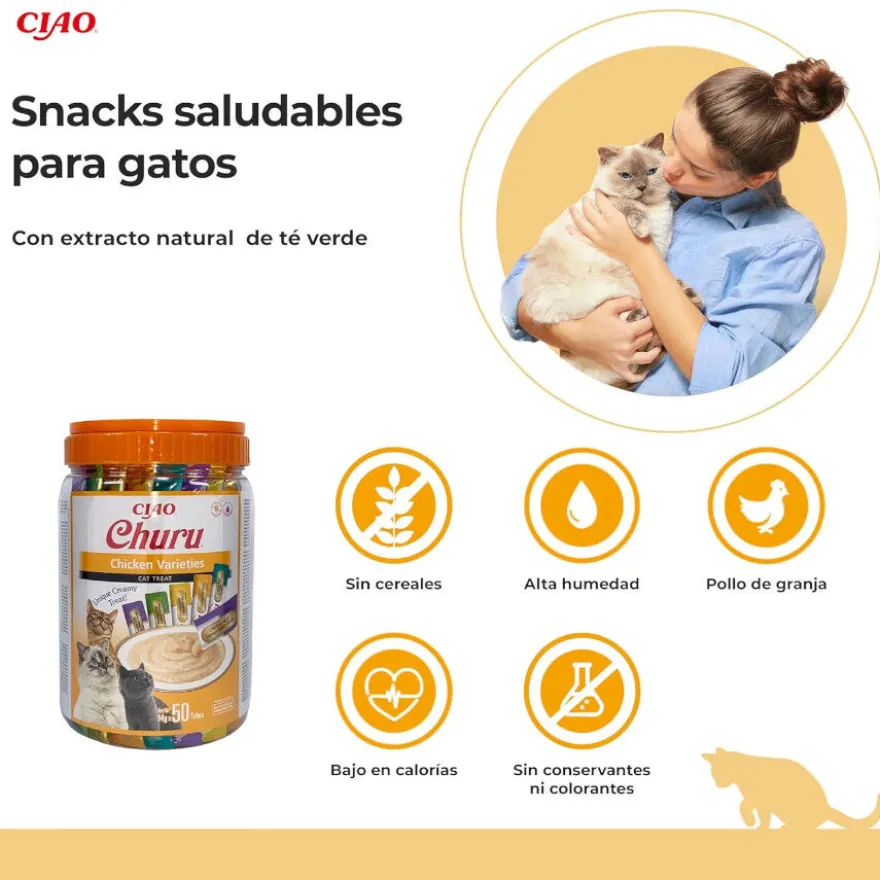 Churu Snack Cremoso Variedades de Pollo para gatos