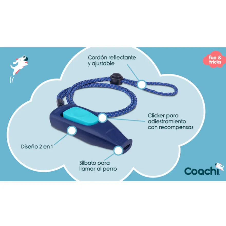 Coachi clicker con silbato de entrenamiento azul oscuro para perros