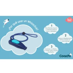 Coachi clicker con silbato de entrenamiento azul oscuro para perros