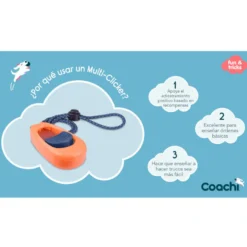 Coachi clicker de adiestramiento naranja para perros
