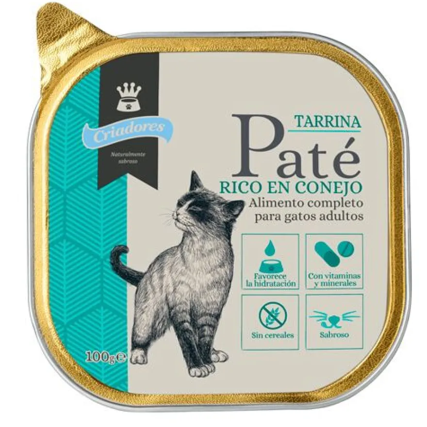 Criadores Adulto Conejo en paté tarrina para gatos