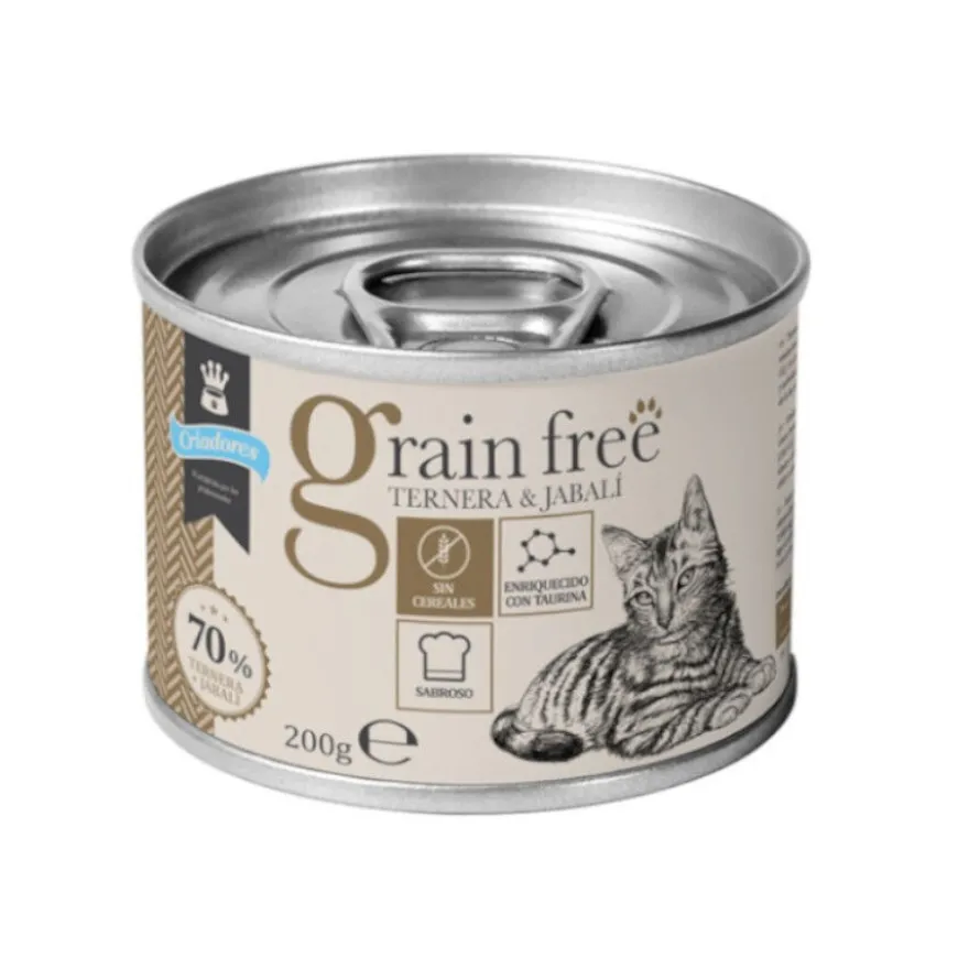 Criadores Adulto Grain Free Ternera y Jabalí lata para gatos