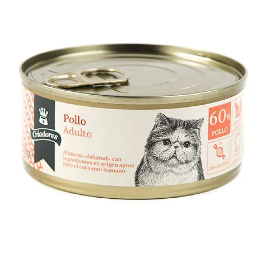 Criadores Adulto Pollo lata para gatos