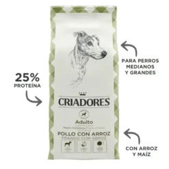Criadores Adulto Pollo y Arroz pienso para perros de raza mediana