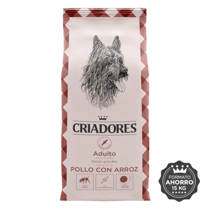 Criadores Adulto Pollo y Arroz pienso para perros de razas grandes