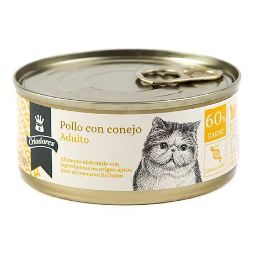 Criadores Adulto Pollo y Conejo lata para gatos