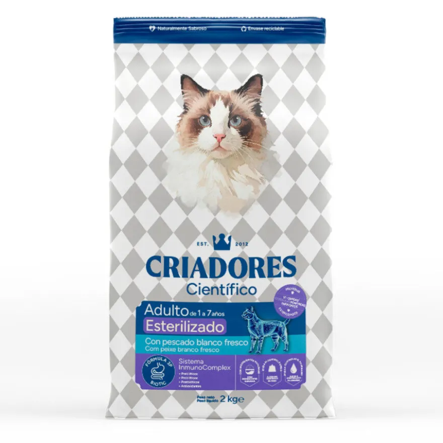 Criadores Científico Adulto Esterilizado Pescado Blanco pienso para gatos