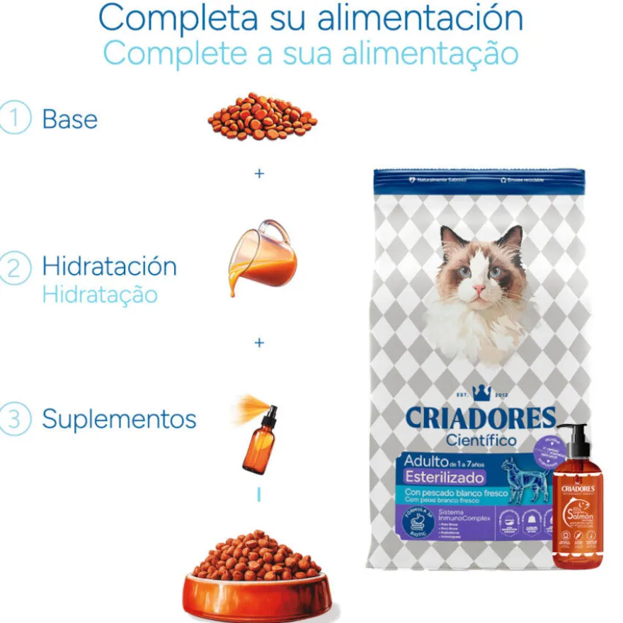 Criadores Científico Adulto Esterilizado Pescado Blanco pienso para gatos