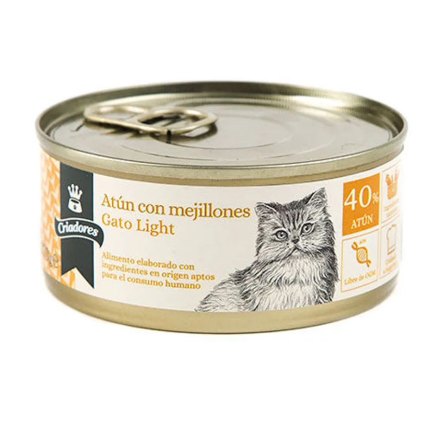 Criadores Light Atún y Mejillones lata para gatos