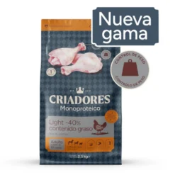 Criadores Monoproteico Light -40% contenido graso Adulto con Pollo pienso para perros