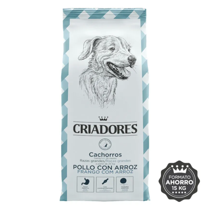 Criadores Pollo y Arroz pienso para cachorros de razas grandes
