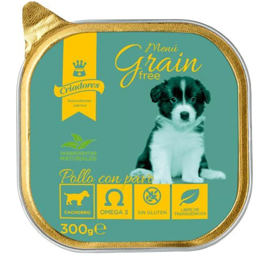 Criadores Puppy Menú Grain Free Pollo y Pavo tarrina para perros