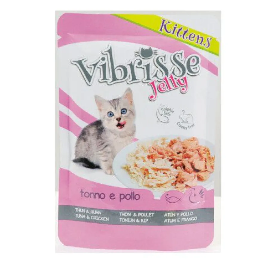 Croci Vibrisse Kitten Atún y Pollo en gelatina sobre para gatos