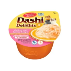 Dashi Delights Snack Cremoso Pollo y Salmón tarrina para gatos