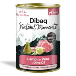 Dibaq Natural Moments Lata Cordero con Pera para perro