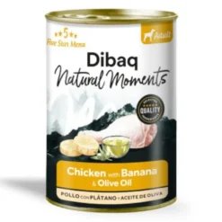Dibaq Natural Moments Lata Pollo con Plátano para perro