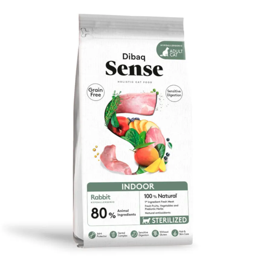Dibaq Sense Grain Free Indoor Sterilized Adult Conejo pienso para gatos