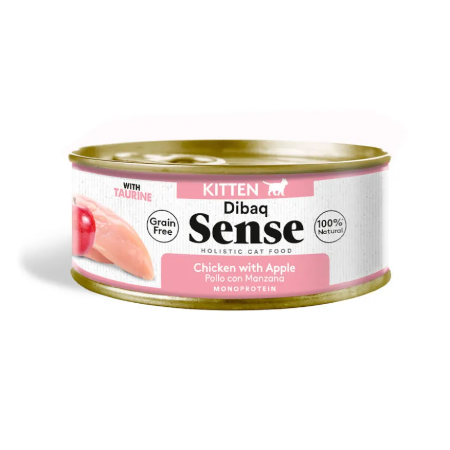 Dibaq Sense Grain Free Kitten Pollo y Manzana lata para gatos