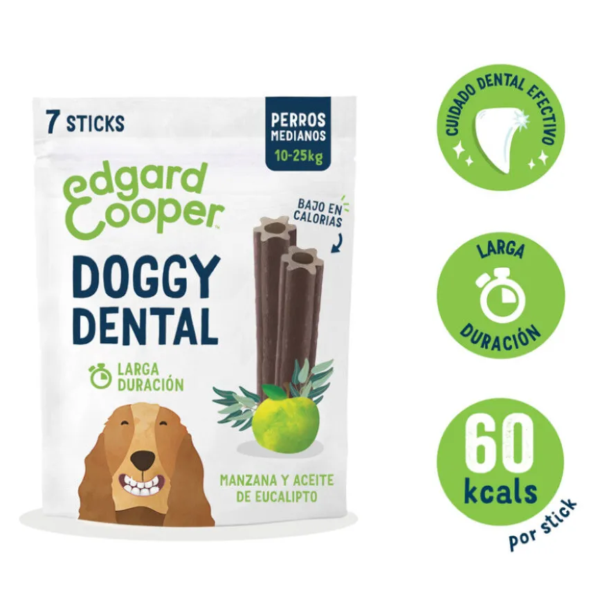 Edgard & Cooper Barritas Dentales Manzana y Eucalipto para perros medianos