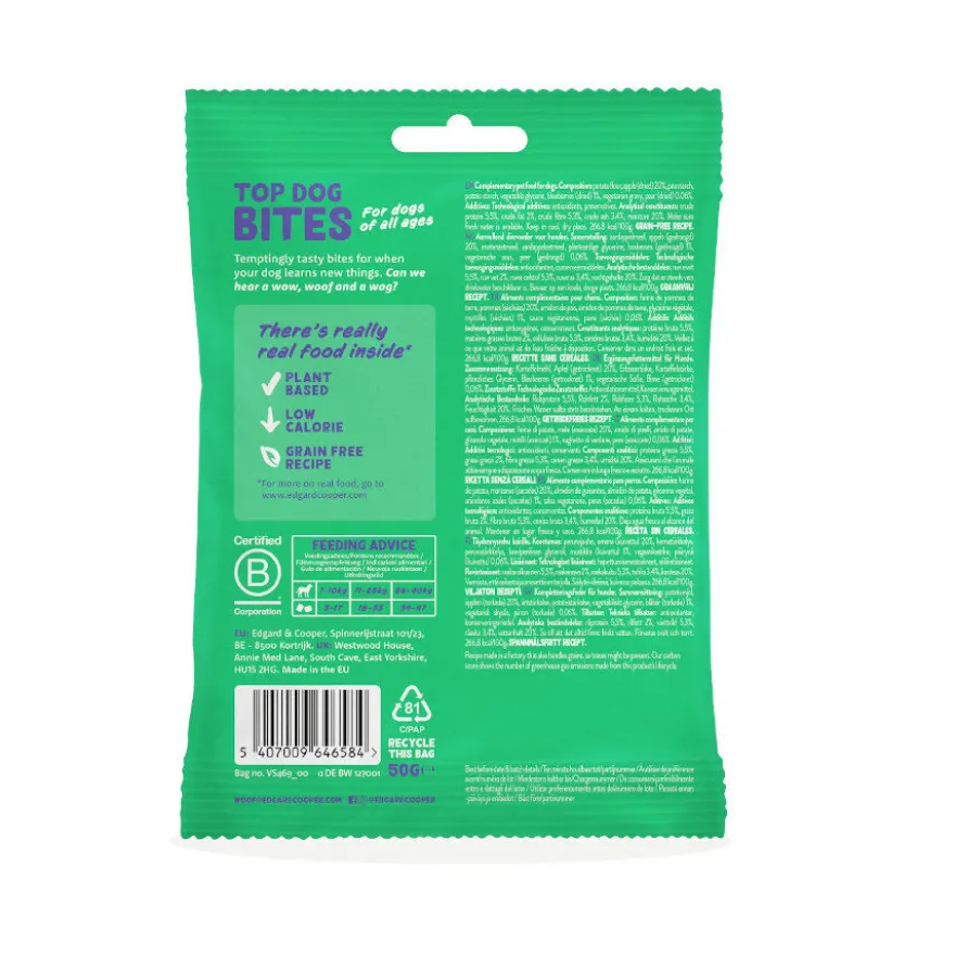 Edgard & Cooper Bocaditos Mini de Manzana snack para perros